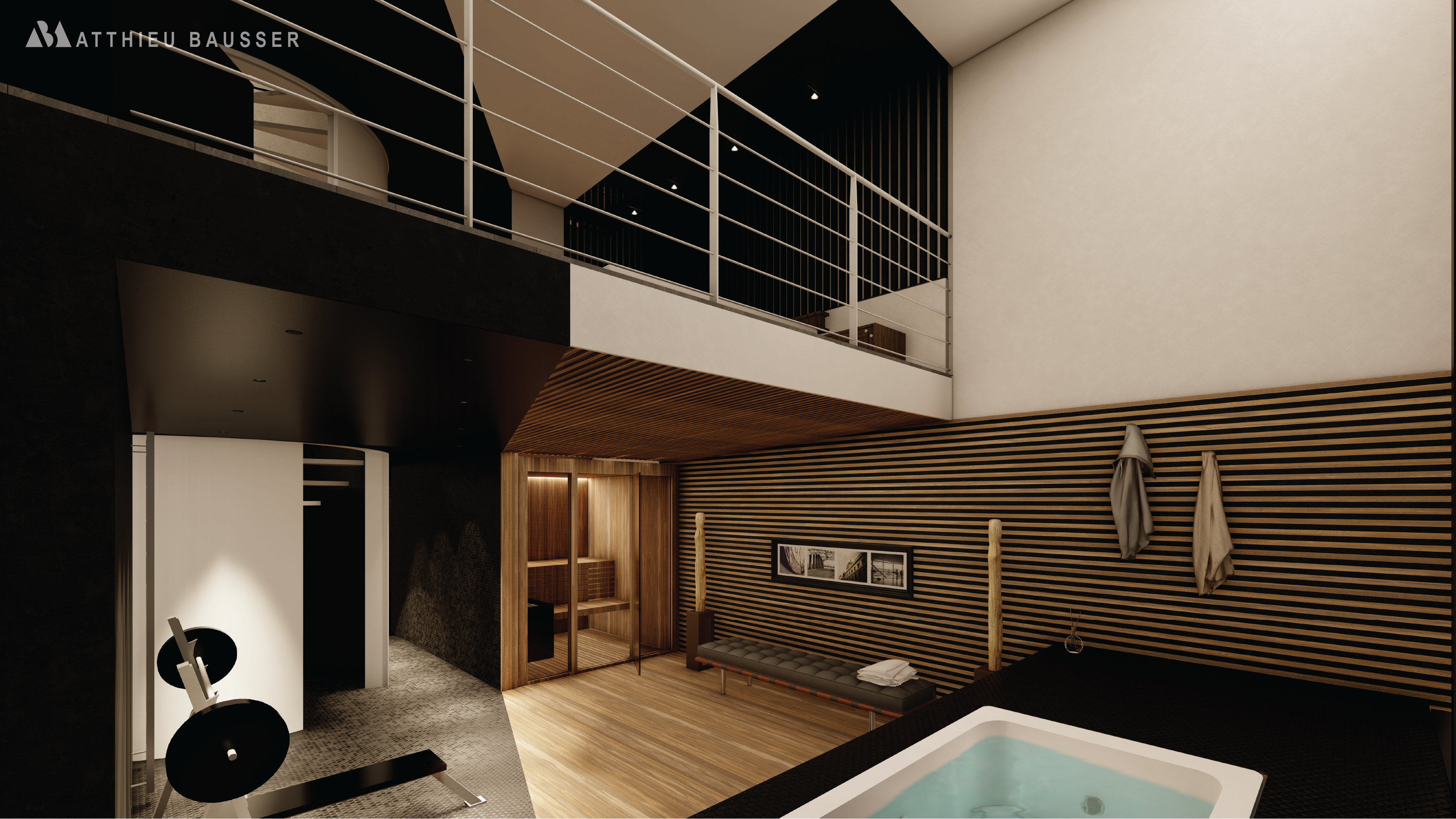 Vue espace sauna -  logement 1