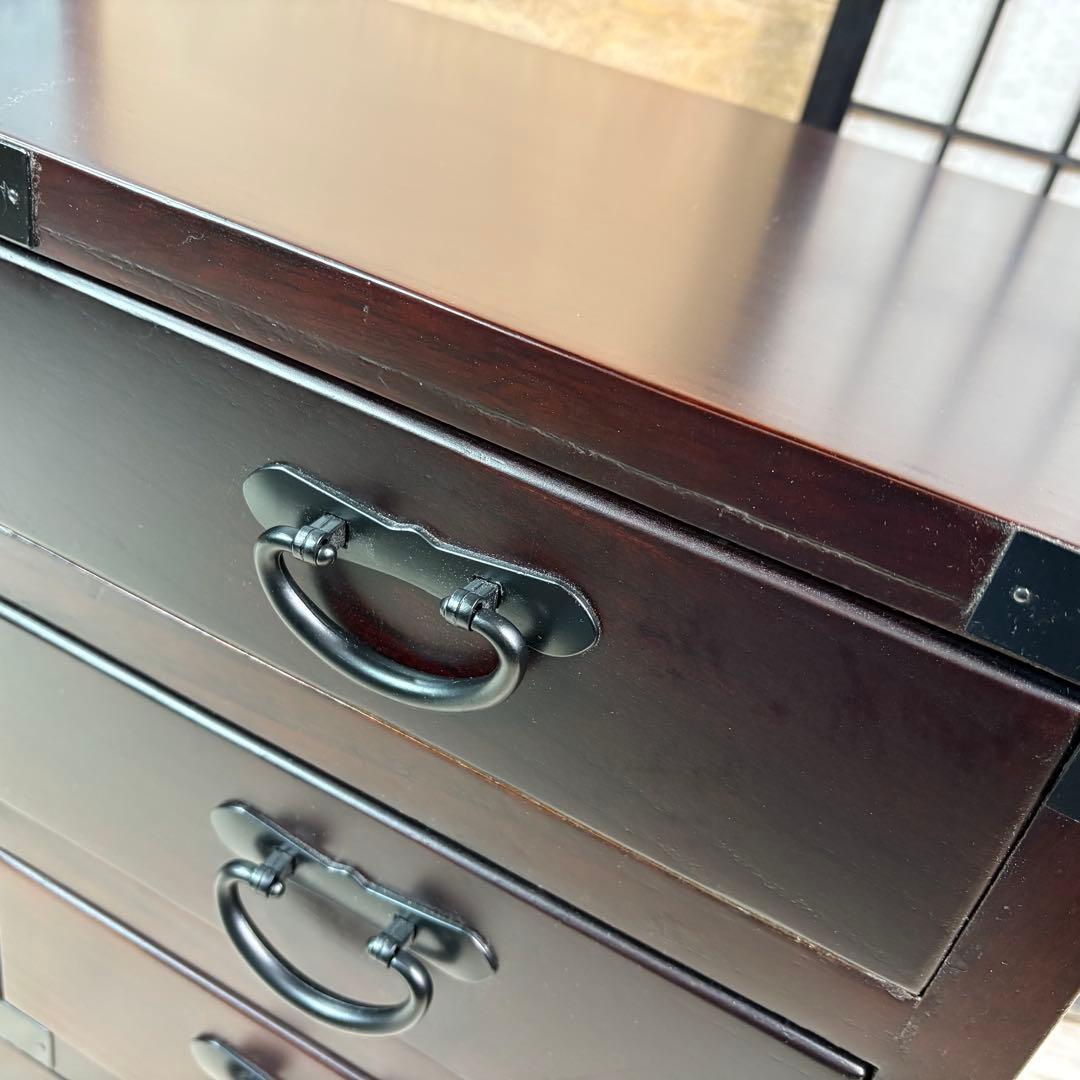 訳あり品【135】民芸家具木製桐材総桐天然無垢和チェスト横長テレビ台サイドボード