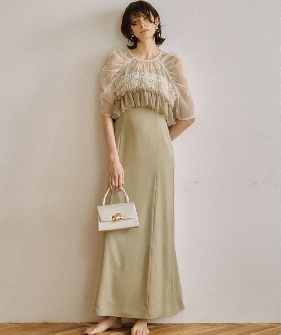 リルアー LE’RURE Ruffle tulle airy dress