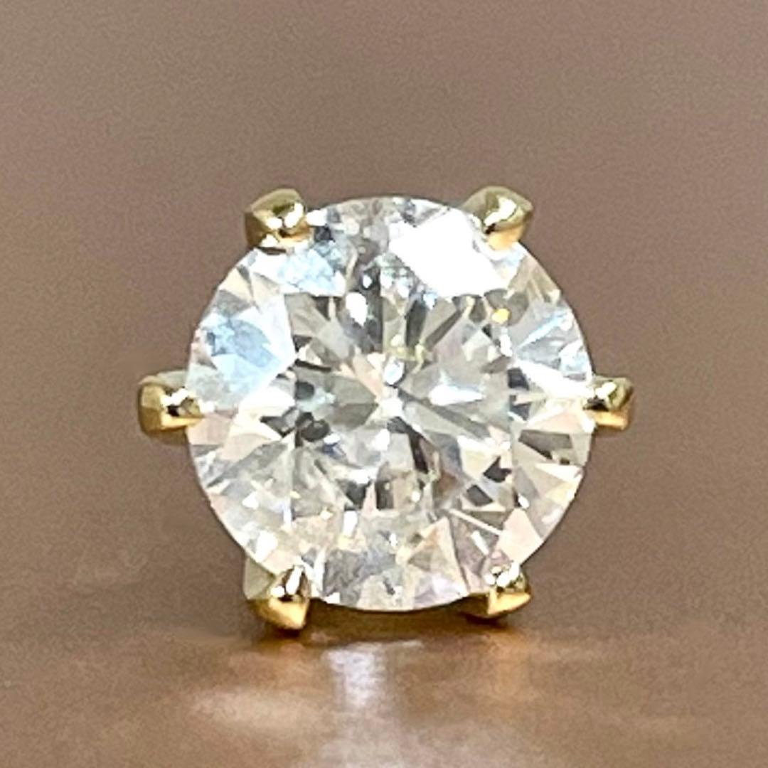 大粒 天然 ダイヤモンド 0.834ct K18 一粒 ダイヤ 片耳 ピアス