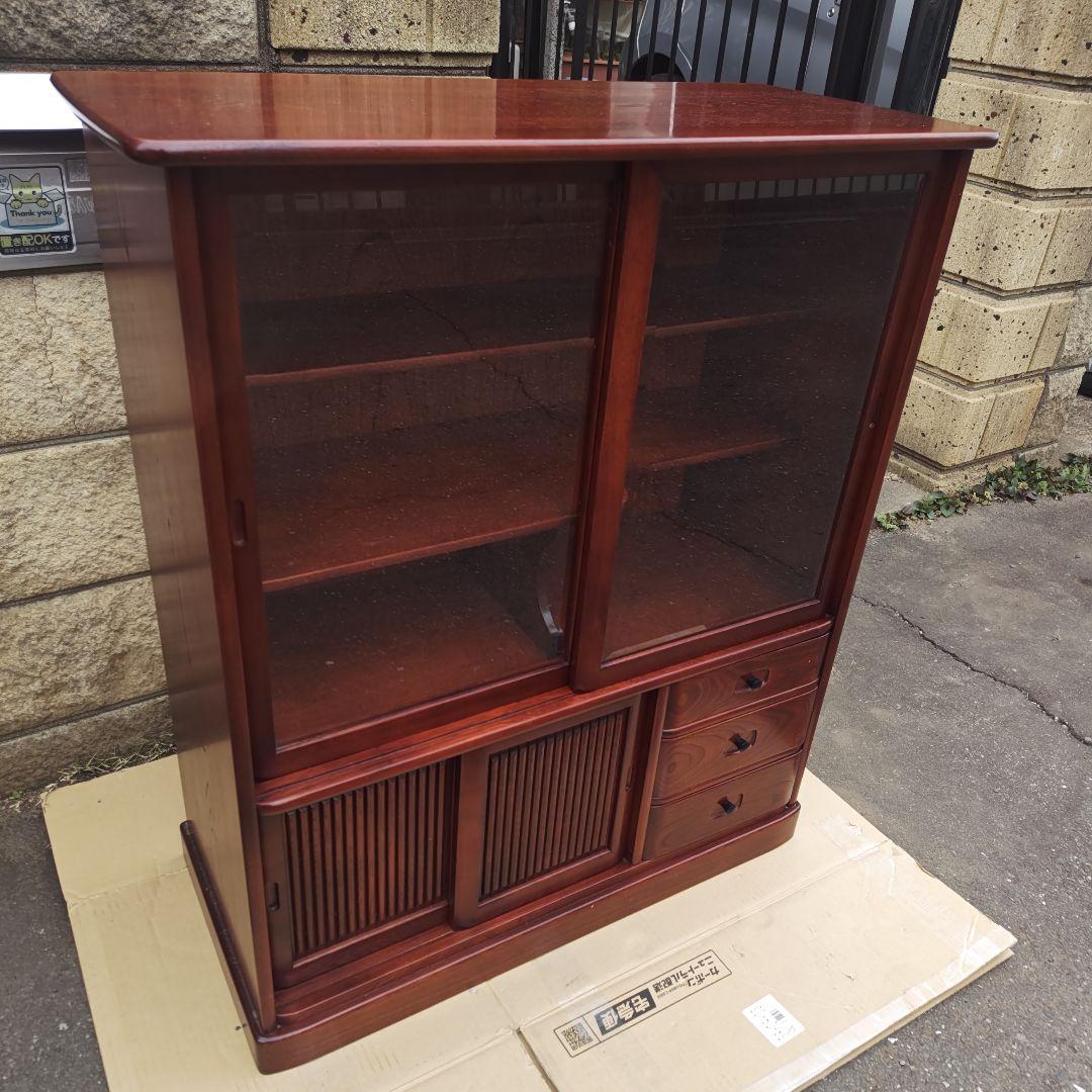 昭和レトロ　karimokuカリモク　高級小型茶タンス 食器棚　当時物