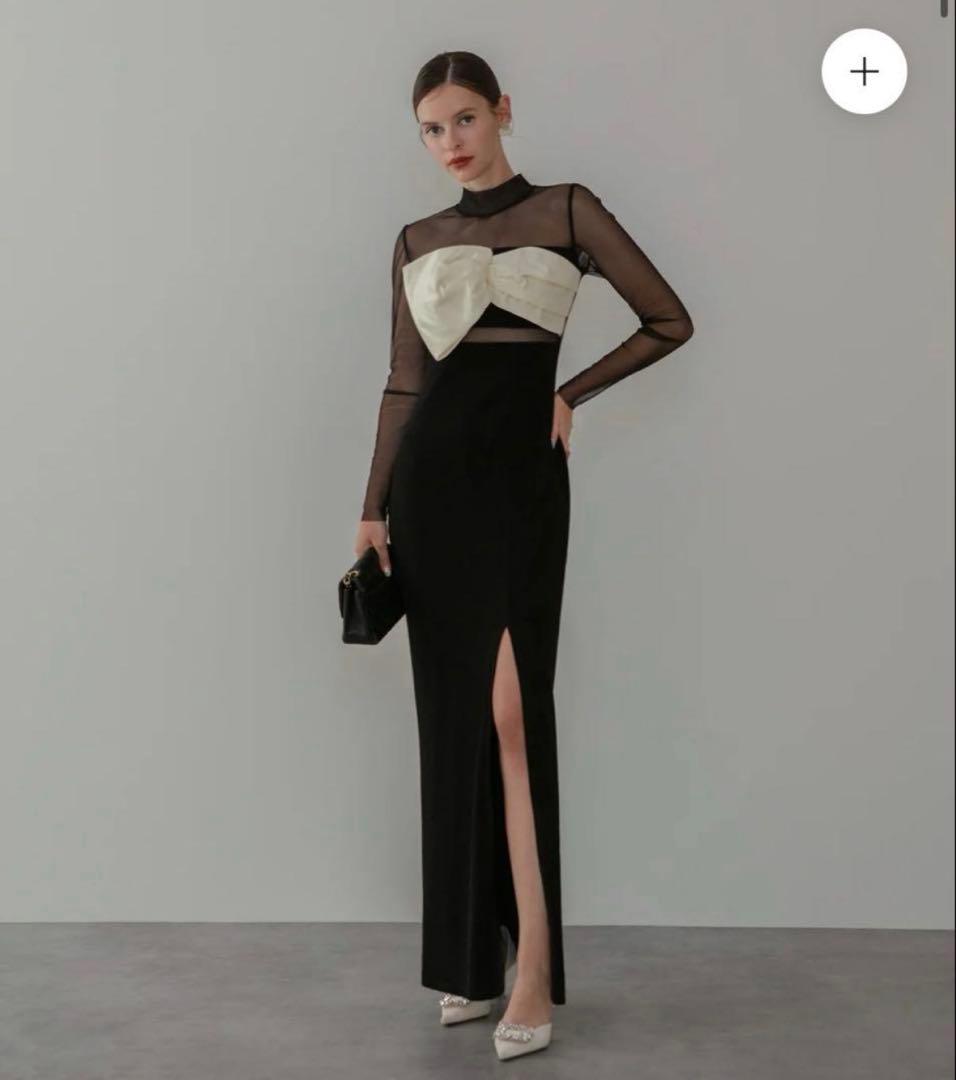 ※お値下げ可能※【LEJA】フロントツイストデザインシアースリットIラインドレス