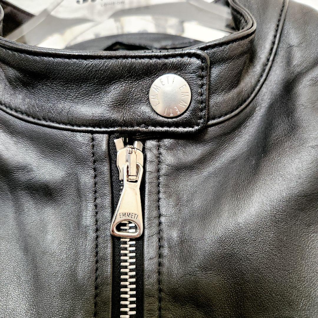 EMMETI エンメティ juri ユリ ラムレザー ジップ 黒 40