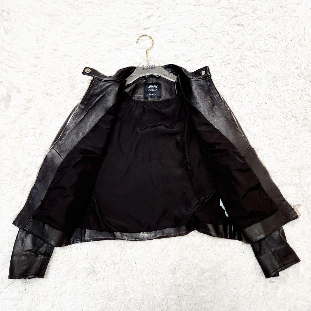 EMMETI エンメティ juri ユリ ラムレザー ジップ 黒 40